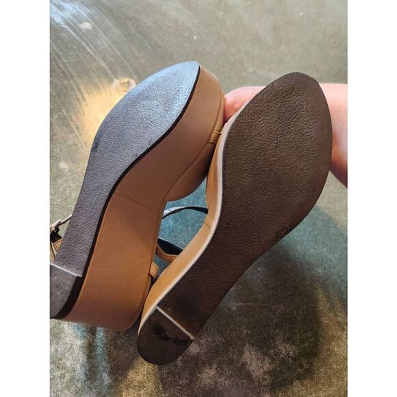 Robert Clegerie platform tan heels made in France sz 7.5 - Picture 4 of 6